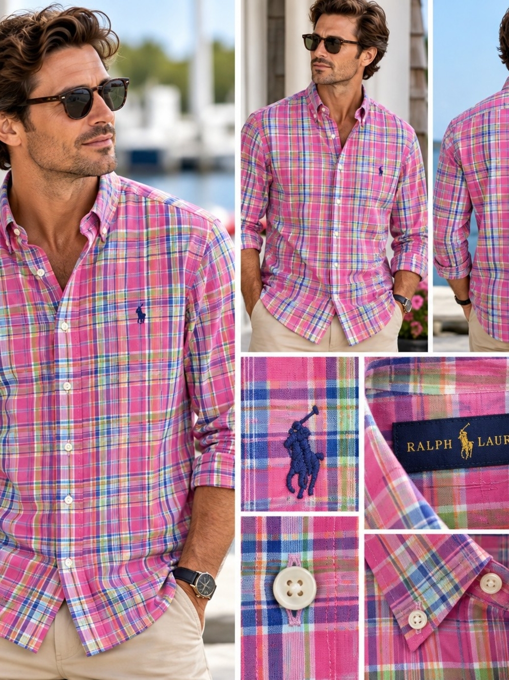 Ralph Lauren Pink Plaid Long-Sleeve Button-Down Shirt